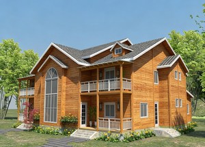 Villa de Luxe Préfabriquée Eurasia Wood Personnalisée Grande Taille Familiale Traditionnelle Écologique Trois Chambres Deux Niveaux avec Salle de Bain et Salle à Manger - Product Image 2