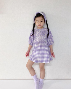 <span class=keywords><strong>Robe</strong></span> en coton pour enfants 2026, style sprint, vêtements pour enfants, <span class=keywords><strong>robe</strong></span> longue sans manches à carreaux gingham, <span class=keywords><strong>robe</strong></span> à smocks - Product Image 5