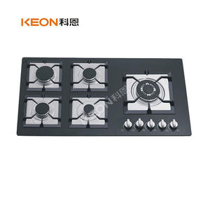 Keon Factory suministra directamente 5 quemadores electrodomésticos <span class=keywords><strong>cocina</strong></span> empotrada estufa de <span class=keywords><strong>gas</strong></span> de vidrio templado negro - Product Image 4
