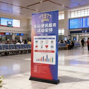 Support extérieur élégant et pliable avec design élégant et rangement intégré pour signalétique de 85 cm de large sur 200 cm de haut - Product Image 4