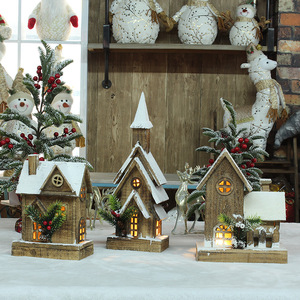 Décorations de Noël en bois, fournitures de décoration de Noël, maison de neige lumineuse de Noël, décoration de scène d'<span class=keywords><strong>igloo</strong></span> en bois de Noël, ornements - Product Image 5