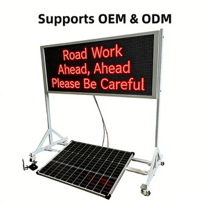 Panneau de signalisation routière mobile à LED à gradation automatique, alimenté par énergie solaire, monté sur remorque, étanche, à message variable - Product Image 4