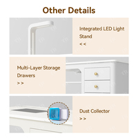 Table de manucure TURRI avec plateau en marbre, lampe intégrée et extracteur de ventilation pour salon de manucure