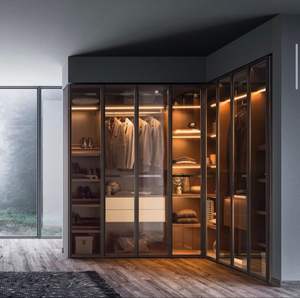 Armarios de diseños simples y modernos, puerta de cristal personalizada de alta calidad, armario, muebles de dormitorio con armarios ligeros Para habitacion - Product Image 5