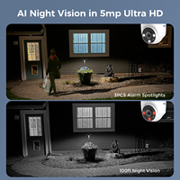 Hiseeu 5MP vision nocturne couleur avec simulation audio haute définition Système de caméra de sécurité DVR filaire AHD intérieur pour la maison