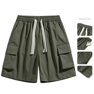 Shorts cargo pour homme avec logo personnalisé, taille élastique, shorts décontractés d'été, séchage rapide, respirants, poches latérales, pour l'extérieur - Product Image 2