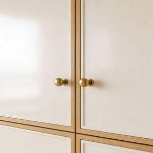 Armoire de chambre à coucher minimaliste BALOM avec panneau perforé et unité de tiroirs |   Couleurs douces et rangement multi-zones pour une chambre confortable - Product Image 4