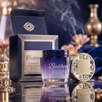 Bocaux à Bakhoor de Luxe 120g en Verre avec Couvercle Doré Taillé en Cristal, Emballage Personnalisé pour Bakhoor Arabe, Bocal à Parfum Haut de Gamme en Gros
