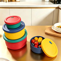 Boîtes de conservation alimentaire en silicone avec couvercles, boîte à lunch réutilisable empilable sans BPA, compatible lave-vaisselle, micro-ondes et congélateur