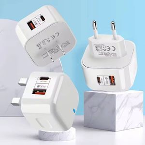 US/EU/UK PD Fast Charger 20W A+<b>C</b> Wall Charger USB <b>C</b> Power <b>Adapter</b> for Mobile Phone - Product Image 2