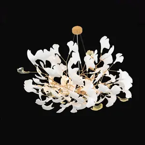 XHL-LED Italian Design Brass Modern Crystal Illuminated Glass Art Shape Pendant Lamp For Hotel Restaurant Gold Pendant Light