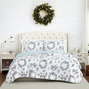 Ensemble de couette matelassée 3 pièces en polyester doux et confortable toutes saisons pour hôtel, maison, chambre à coucher – Spécial Fêtes de Noël - Product Image 2