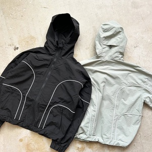 Custom Design Blank Polyester Windproof Nylon Coat Outdoor <b>Zip</b> <b>up</b> <b>Jackets</b> 3m Reflective Windbreaker <b>Jackets</b> Men - Product Image 3