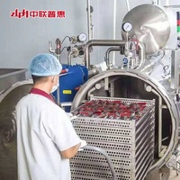 Autoclave de stérilisation automatique de viande ZLPH pour la mise en conserve d'aliments pour animaux, machine de pasteurisation du lait en acier inoxydable 304, contrôlée par PLC, garantie 1 an