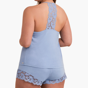 Ensemble de pyjama <span class=keywords><strong>sexy</strong></span> en dentelle pour femme, doux au toucher, pour l'été, avec camisole et short, sans étiquette, tissu confortable pour peaux sensibles, séchage rapide - Product Image 3