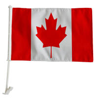 Drapeau de voiture 45x30cm - Drapeau national imprimé en sérigraphie pour les supporters de football, polyester durable avec mât, impression typographique personnalisée disponible