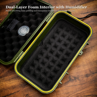 Étui à cigares portable, étanche, antichoc, humidor de voyage grande capacité, thermo-hygromètre numérique, humidificateur, mousse double couche