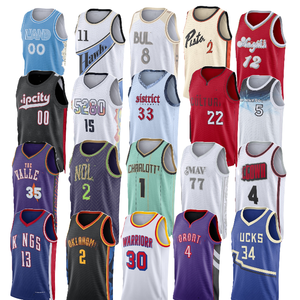 Maillots de basketball pour hommes brodés, pressés à chaud, neufs, en gros, <span class=keywords><strong>pas</strong></span> chers, amples, grande taille, mode sportive, séchage rapide - Product Image 1