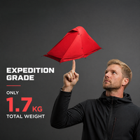 Tente de camping légère pour 1-2 personnes, imperméable, coupe-vent, 4 saisons, avec nylon enduit de silicone et poteaux en aluminium