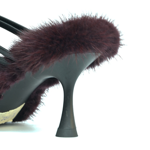 <span class=keywords><strong>Sandali</strong></span> con <span class=keywords><strong>Tacco</strong></span> Alto da Donna Personalizzabili 2026, Ciabatte Flip Flop con Suola in Vera Pelliccia di Visone, Colore <span class=keywords><strong>Bordeaux</strong></span> - Product Image 5