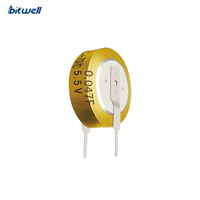KORCHIP DCS5R5473 5.5V 0.047F Kapasitor Farad Tipe Koin Ukuran Kecil Kapasitas Besar Super Kapasitor untuk Kamera, Meteran Listrik