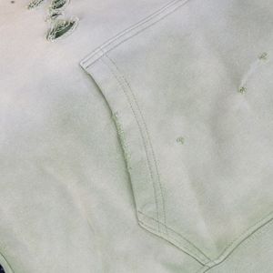 Custom Streetwear No <b>String</b> French Terry Blank Boxy Pullover Vintage Double Layer Acid Wash Distressed <b>Hoodies</b> <b>For</b> Men - Product Image 5