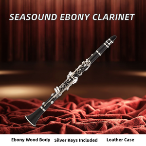 Clarinette professionnelle JYCL301EB BB à 17 clés avec étui <span class=keywords><strong>en</strong></span> cuir argenté et ébène, et clarinette et <span class=keywords><strong>hautbois</strong></span> <span class=keywords><strong>en</strong></span> <span class=keywords><strong>plastique</strong></span> gravé ABSEngraved - Product Image 2