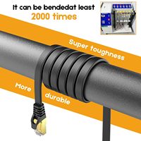 Câble Ethernet Cat 8 haute vitesse 65 pieds blindé RJ45 2000Mhz 40Gbps cordons de raccordement LAN câble plat de réseau Internet pour la communication