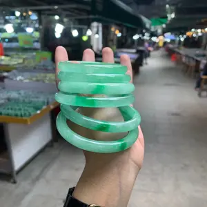 Natural Real Myanmar Women Natural Green Jade Bracelets Bangle Charm Bangles