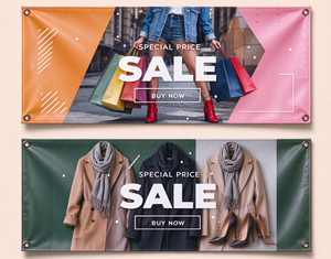Striscione in Tessuto Personalizzato, Banner Promozionale per Esterni per le Offerte del Black <span class=keywords><strong>Friday</strong></span>, Striscione Pubblicitario in Tessuto per Aziende con Occhielli - Product Image 1