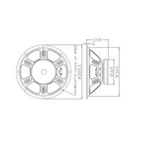 Haut-parleur de graves HIPOWER de 15 pouces, cadre en acier pressé, aimant en céramique/ferrite, puissance de pointe de 700 W, réponse en fréquence de 34 à 2 kHz