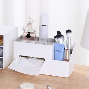 Boîte de rangement multifonctionnelle pour bureau, porte-stylos, boîte de rangement en plastique avec tiroir, boîte de rangement - Product Image 5