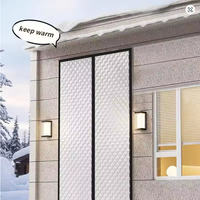 Rideau de porte d'hiver en coton et lin à œillets, motif dessin animé, épaissi, imperméable, insonorisant, écologique, isolation domestique