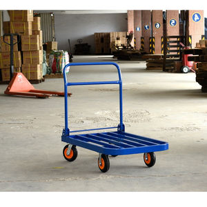 Chariot à plateforme en acier robuste 300-1500 kg avec roues de 4/6 pouces et poignée pliable pour entrepôt - Product Image 4