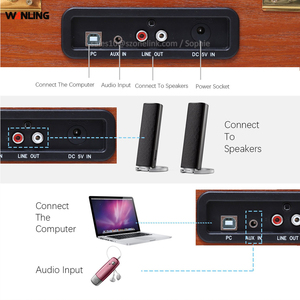 Tourne-disque <span class=keywords><strong>vinyle</strong></span> en bois avec haut-parleurs Blue Tooth Suitcase Vinyl Record AUX in Turntable Player - Product Image 6