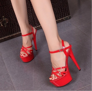 Sandalias Negras de Tacón Alto de 15 cm con Diseño de Correa de Tubo de Acero, Zapatos de Plataforma para Bailar y Caminar en Verano - Product Image 2