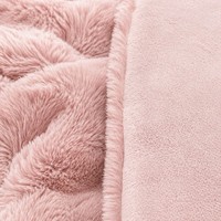 Plaid chauffant double couche en fausse fourrure de lapin et flanelle, 50x60 pouces, surdimensionné, lavable, certifié FCC, vente en gros directe usine