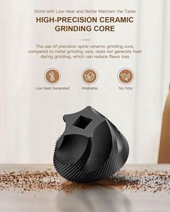 <b>Mini</b> Manual 40 Adjustable Settings Plastic Coffee <b>Grinder</b> Portable Hand Coffee Bean Mill Conical Burr 30g Household Outdoor - Product Image 4