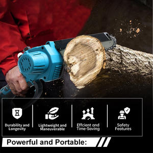 Mini tronçonneuse industrielle sans fil OEM 21V 550W avec guide-chaîne <span class=keywords><strong>de</strong></span> 6 pouces, poignée supérieure antidérapante, machine professionnelle pour la <span class=keywords><strong>coupe</strong></span> d'arbres - Product Image 3