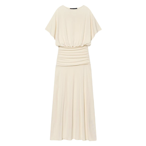 PB&ZA Vestido Largo de Verano 2026 para Mujer, Nuevo Estilo Simple, Manga Corta, Color Sólido, Elegante, <span class=keywords><strong>Vestidos</strong></span> para Mujer - Product Image 2