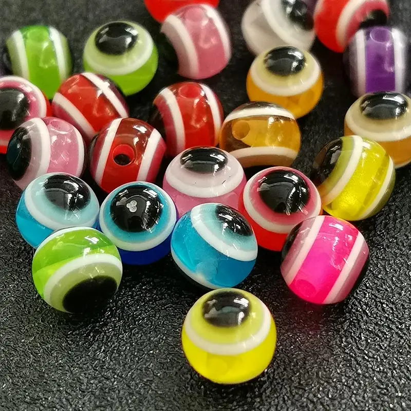 50pcs/lot Fish Eye Fishing Beads for Soft Lure 6mm 8mm Mixed Color Beads Rig Fishing Tackle
