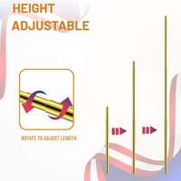 Drapeau national rétractable en polyester pour intérieur, avec base et mât, en acier inoxydable, impression personnalisée en usine