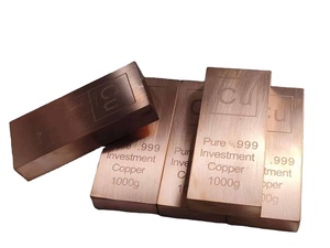 1KG 999 Pure <b>Copper</b> Bullion Bar High Purity Custom <b>Copper</b> Bar for Welding Shape <b>Copper</b> Bullion - Product Image 2