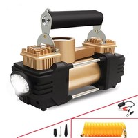 Kit d'urgence automobile, compresseur d'air de voiture à double cylindre, pompe à pneus, gonfleur d'air automatique avec lumière LED, outil de réparation de pneus
