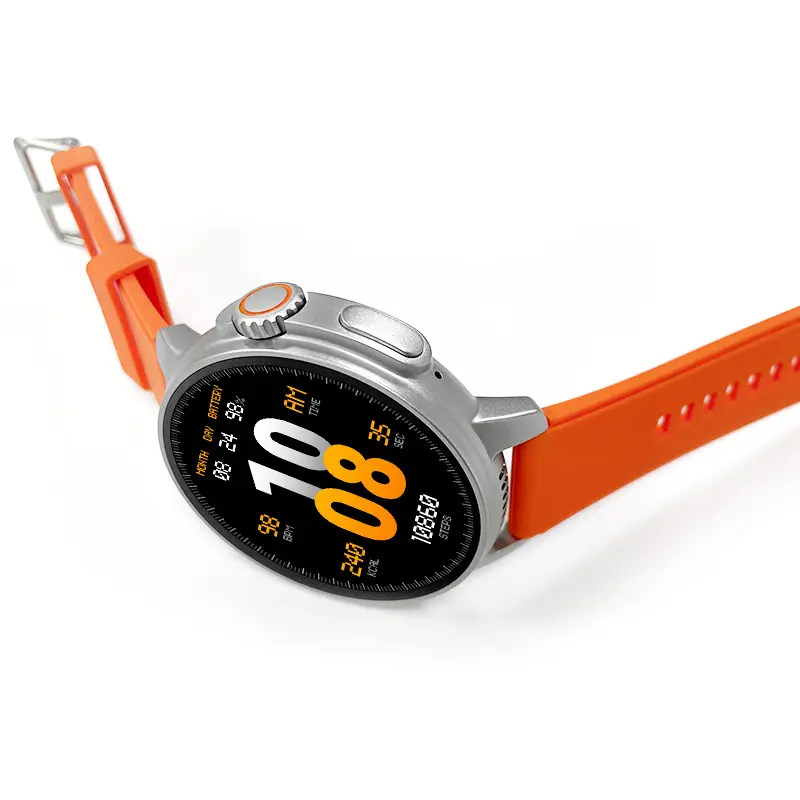 1.6 inç tam yuvarlak Stereo çift hoparlör ile Smartwatch dahili 4G bellek 400*400 yüksek çözünürlüklü V61 akıllı saat