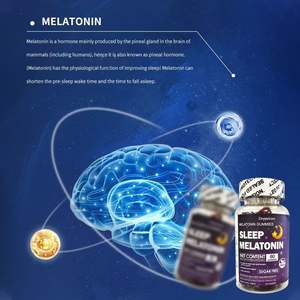 Oem melatonin קפסולות ויטמין b6 הרפיה טבעונית-קידום תוספת שינה למבוגרים לנשים בהריון - Product Image 4