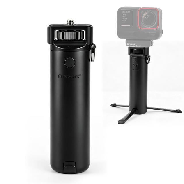 PULUZ 5000mAh Mini Battery Grip Tripod 18W PD/QC Fast Charging Power Bank with Foldable Stand 1/4" Screw for Action Camera