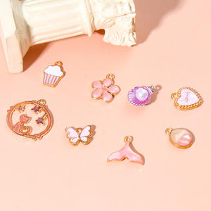 Colgante Clásico Infantil en Forma de Estrella de Aleación Chapada en Oro con Zirconia Rosa y Esmalte Goteado, Accesorios de Joyería DIY - Product Image 3