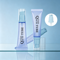 Tube cosmétique transparent en PE de 19 mm avec pompe bleue, capacité personnalisable, impression offset, marquage à chaud, liquide