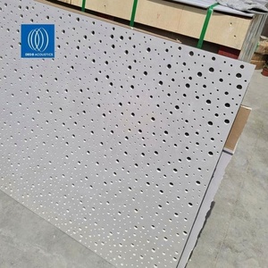 Tablero de yeso perforado acústico de 1200x240mm X12mm Precio de alto rendimiento Placa de yeso - Product Image 1
